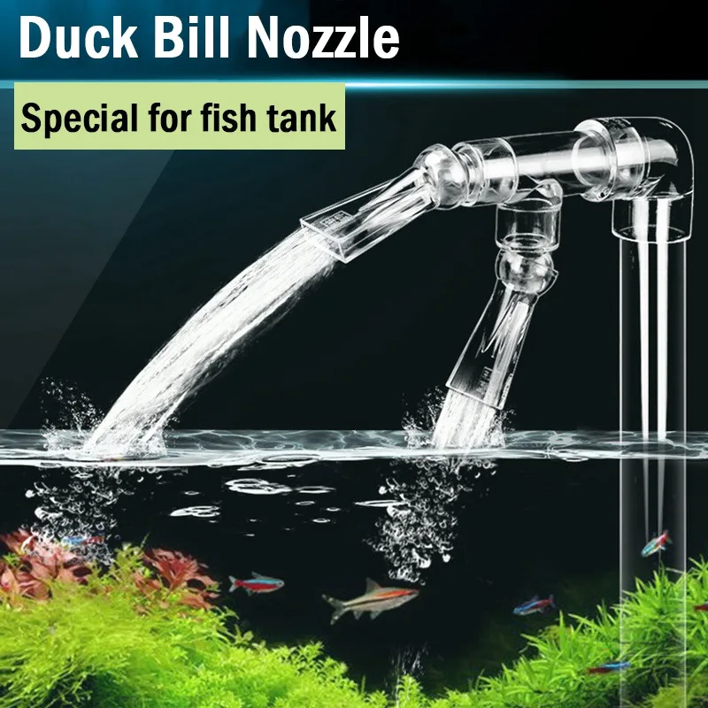 1PC Acrylic Duckbill Water Outlet Nozzle Aquarium Pipe Fitting Aquarium Fish Tank Oxygenation Pump 360 Degrees Adjustable