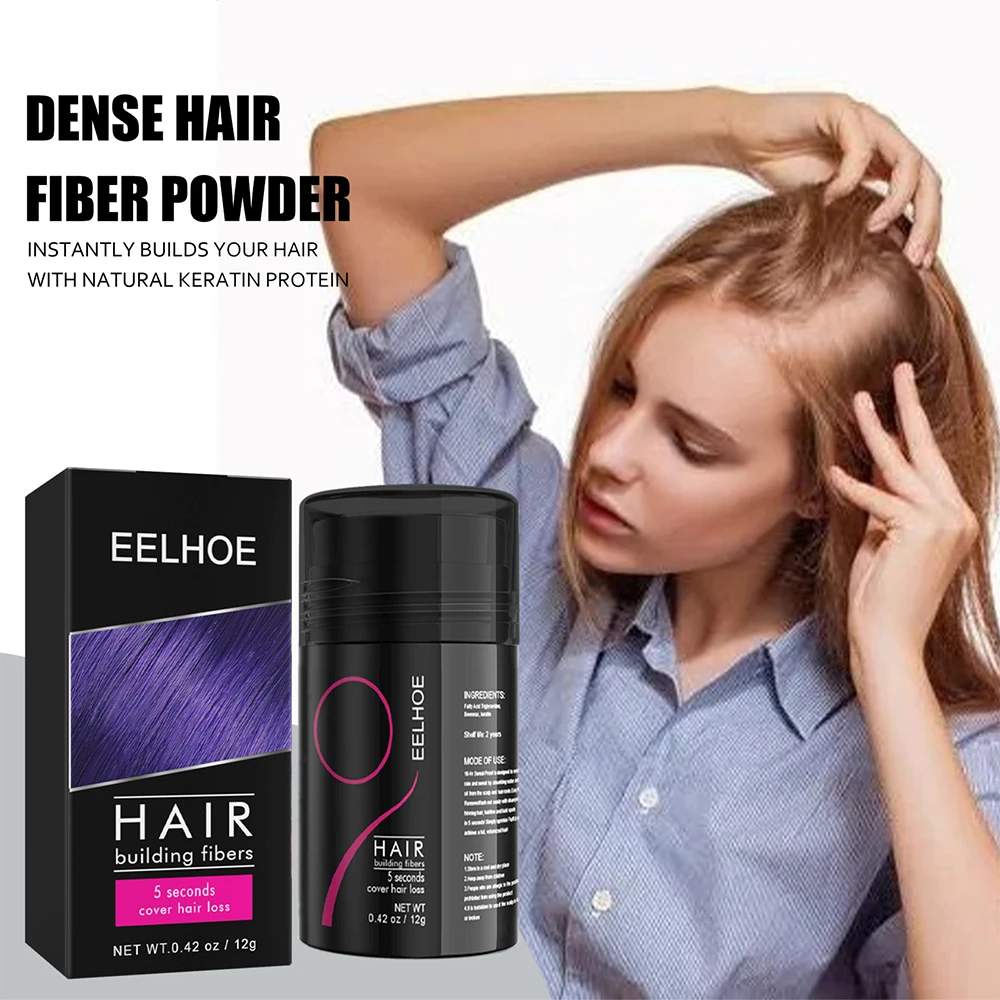 12g Hair Building Fiber Powder Thicker Hair Dense Cover Hair Loss Refill Thickening Fiber Hair Powders Instant Regrowth Tools