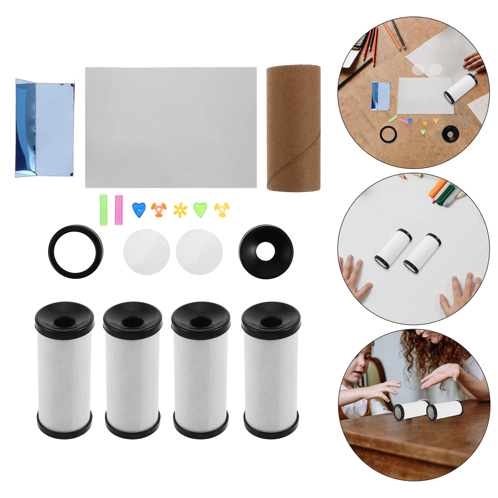 

10 Sets Kaleidoscope 8x3CM DIY Creative Blank Paper Plastic Kids Toys Portable Educational Tool Outdoor Playthings