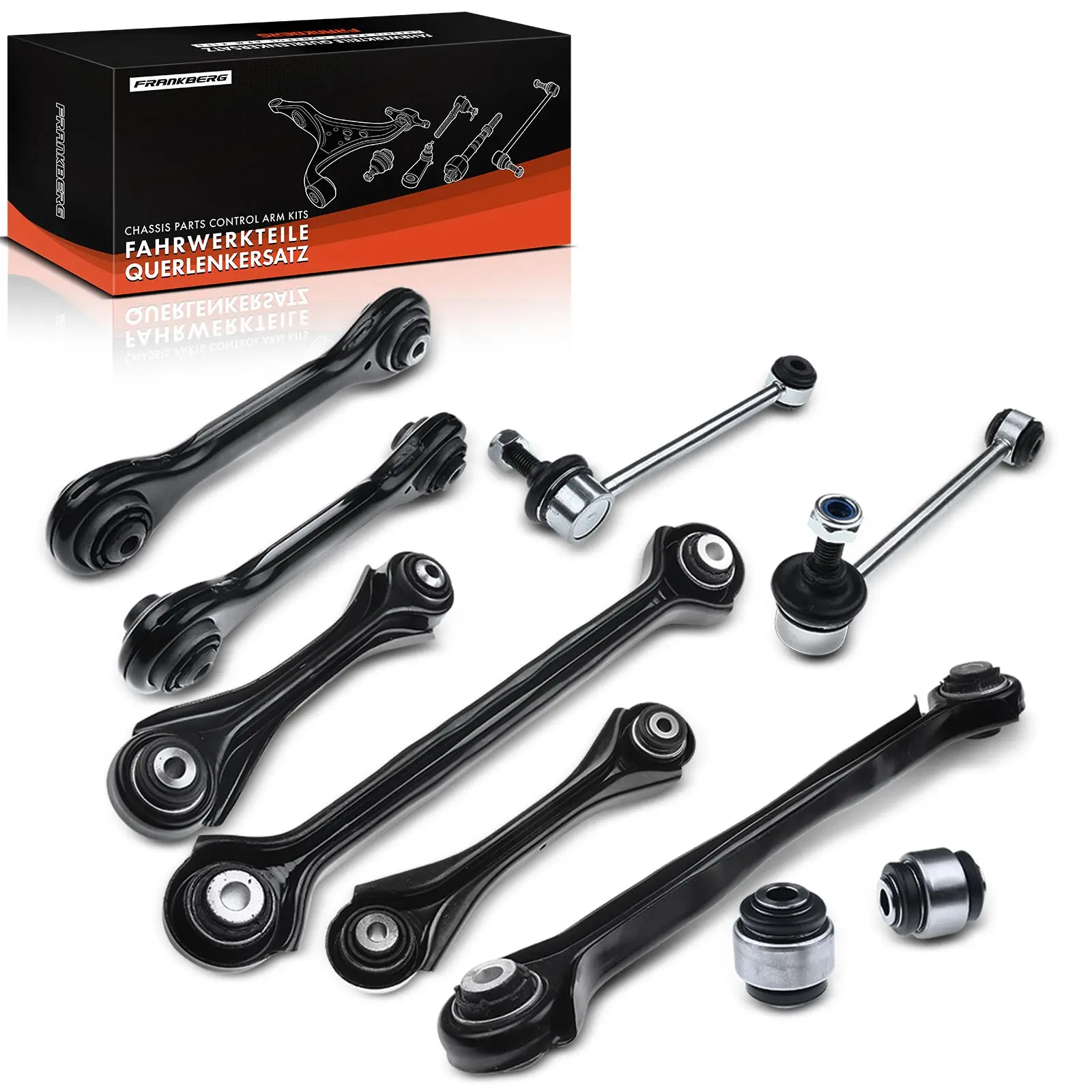 Frankberg Ensemble de bras de suspension arrière 10 pièces pour BMW Série 1 E81 E87, Série 1 Cabriolet E88, Série 1 Coupé E82, Série 3 Cabriolet 33326782237