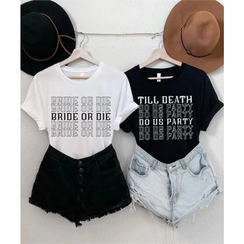 

Till Death Do Us Party Shirt Halloween Shirts Bride or Die Rock Fall Bridal Party Gifts & Bachelorette Favors Party Supplies