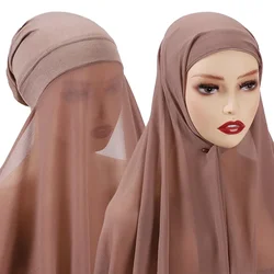 Trendy Muslim Scarves Chiffon Hijab Women Turban Head Scarf For Ladies Malaysia Indonesian Hijabs Caps Foullard Femme Africaine