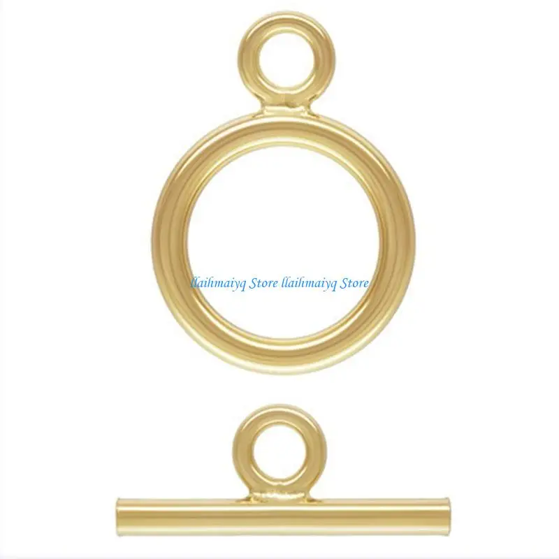 573B 10Set for T Bar & Round Buckle Closure End Clasps Closures Connectors for DIY Bracelet Necklace Jewelry Making