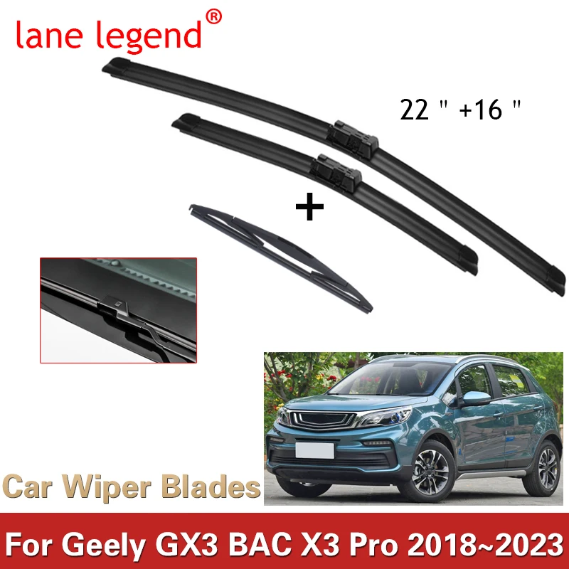 

For Geely GX3 BAC X3 Pro 2018~2023 Front Rear Wiper Blades Set Cleaning Window Windshield Windscreen Brushes Car Accessories