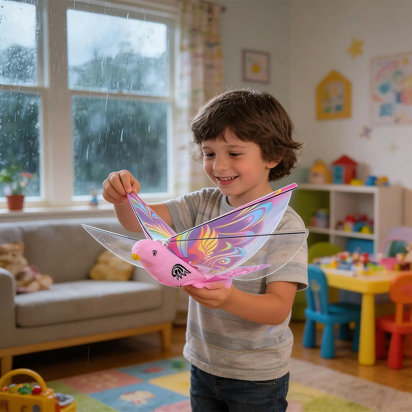 Realistyczny model ptaka z pędzącymi skrzydłami, latająca elektryczna zabawka dla dzieci, nastolatków, na spotkania rodzinne, do ogrodu, parku.