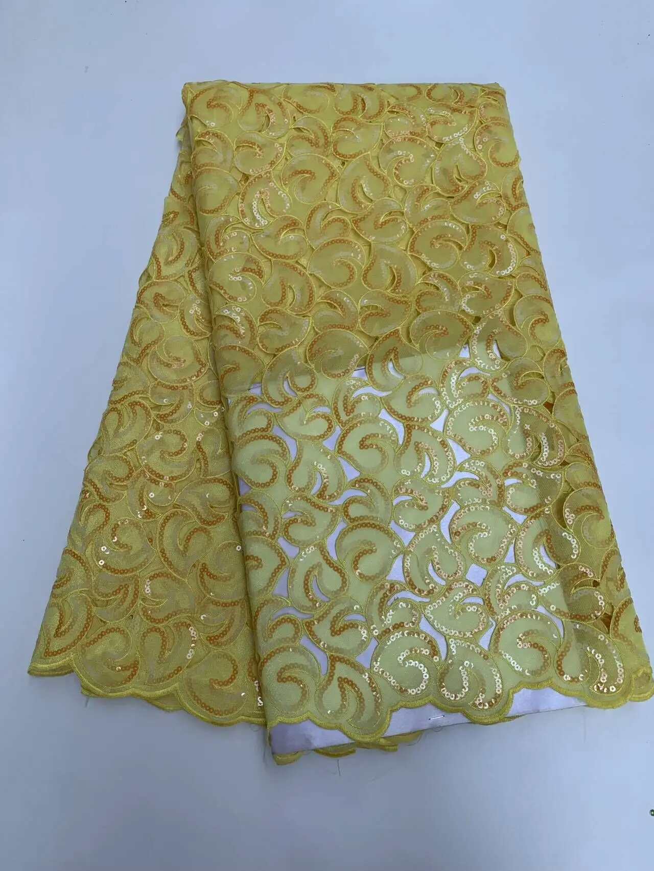 

Высококачественная африканская нигерийская тюлевая кружевная ткань с пайетками и вышивкой для выпускных платьев, 5 ярдов, TY007