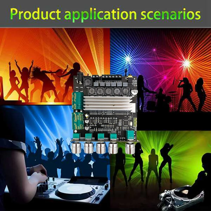 ZK-TB22 2.1 Channel Bluetooth Audio Power Amplifier Board TPA3116D2 50W+50W+100W Tweeter Subwoofer Adjustment Module