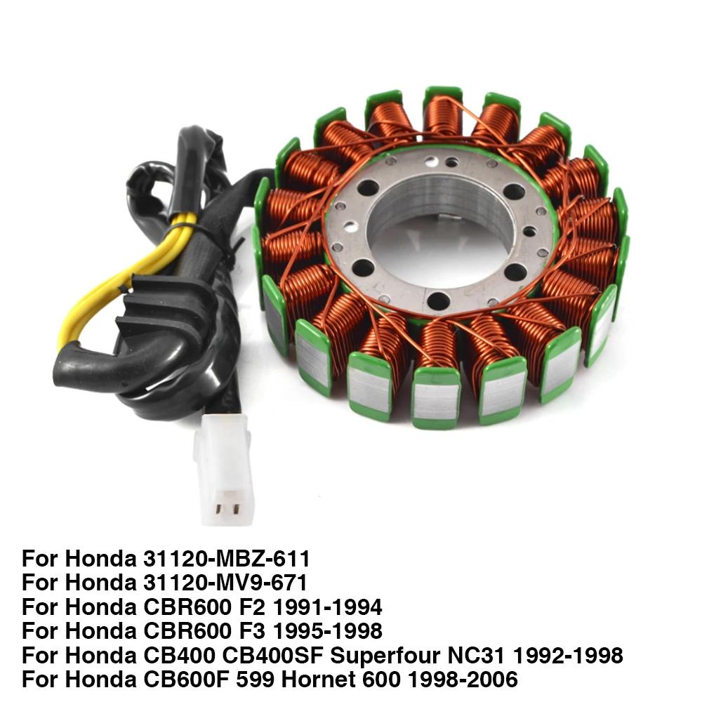 Stator Coil For Honda CB600F 599 CB400 Superfour Hornet 600 CBR600 CB CBR F F2 F3 600 1991-2006 S54 31120-MBZ-611 31120-MV9-671