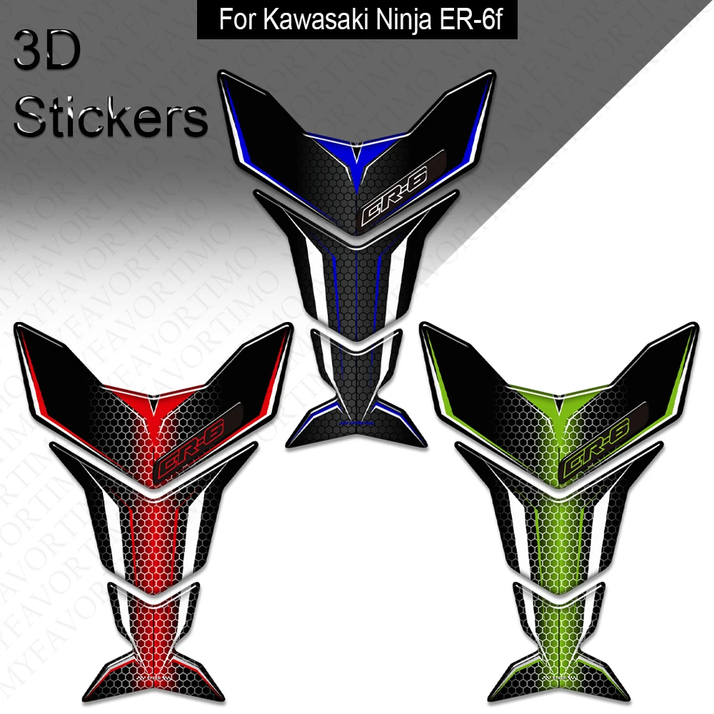 

For Kawasaki Ninja ER-6f ER 6f ER6f Motorcycle Fuel Oil Kit Tank Pad Protection 3D Resin Scratch Resistant Decorative Stickers