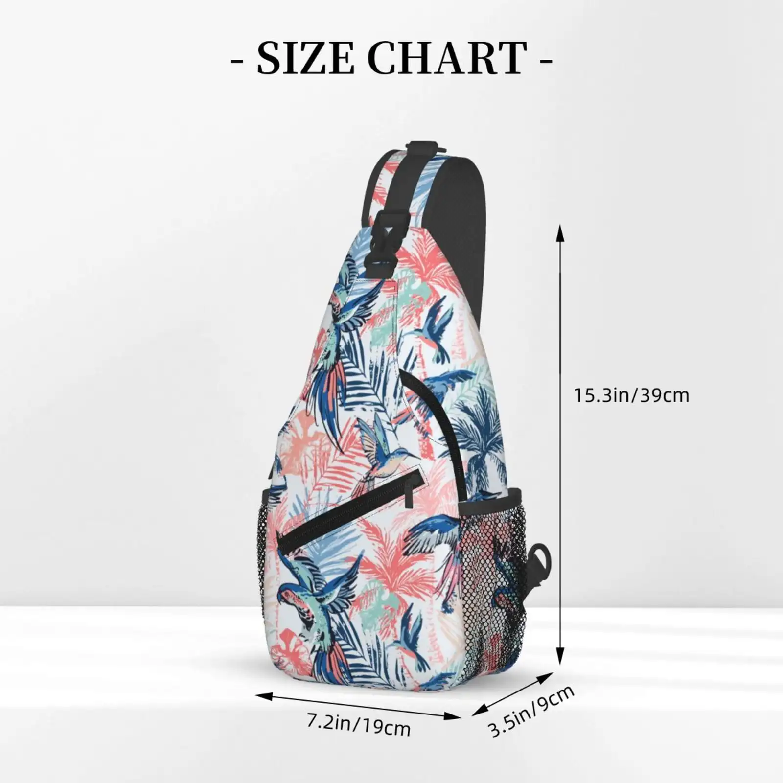Sling Bag For Men, Hand Drawn Cute Parrot Bird Fanny Pack Crossbody Bags Shoulder Chest Bag, Small Gym Bag Anti Theft Crossbody