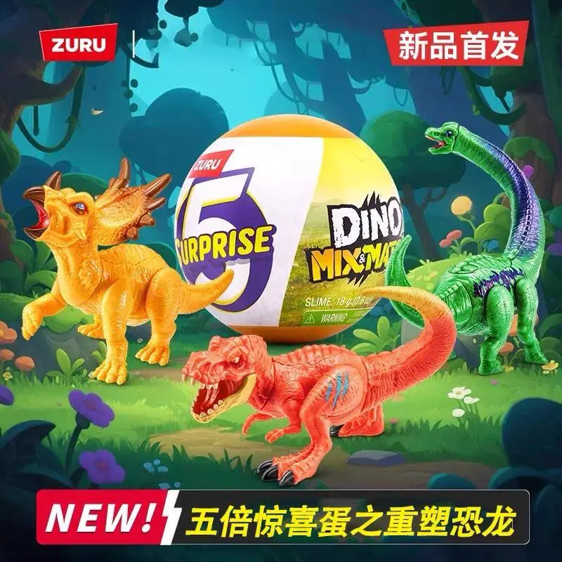 

New 5 Surprise Dinosaur Eggs Assembly Dinosaur Blind Box Toys Tyrannosaurus Rex Pterosaur Model Building Toy Gift For Boys