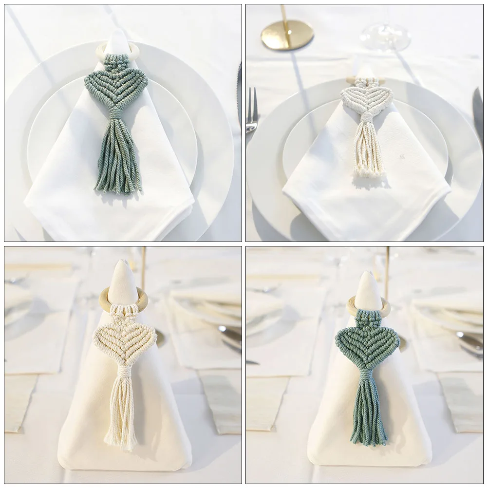 

2 Pcs Wooden Napkin Button Table Dining Seasonal Rings Useful Buckle Room Decor Heart Holders Bands Fashion