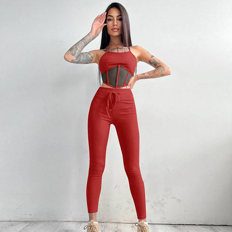 Women's Summer Sleeveless Backless Mesh Sheer Bodysuit Jumpsuit 2022 Women's Streetwear