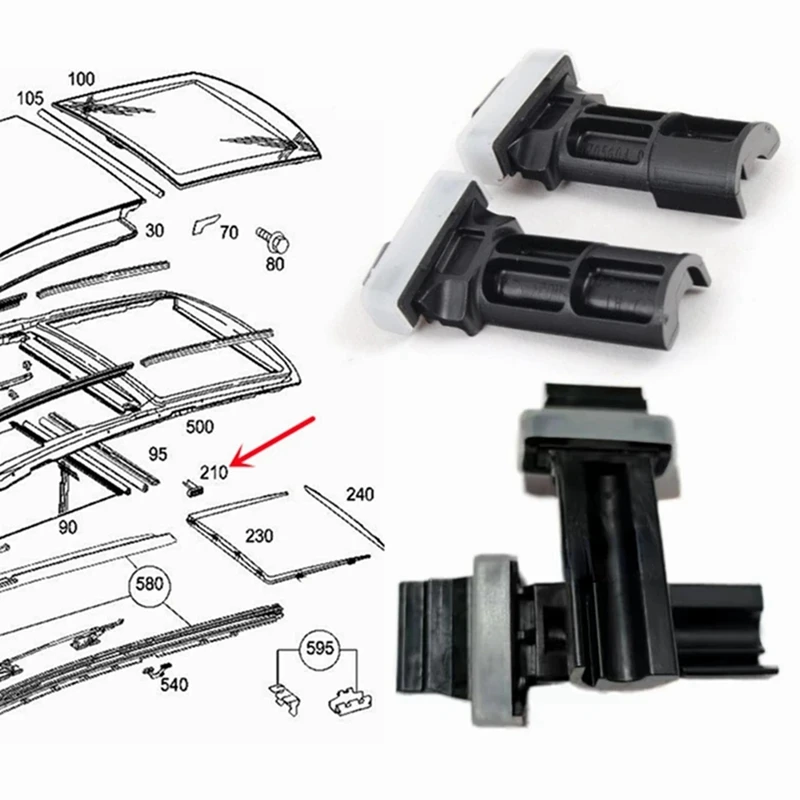 Car Panoramic Sunroof Sunshade Clip Slider Buckle For Mercedes-Benz R-Class W251 R63 R280 R320 R350 R450 R500 2005-2019