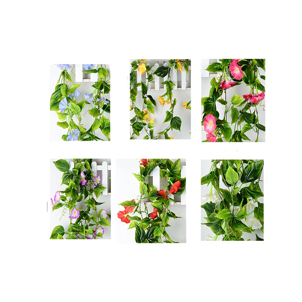 

2pcs Silk Morning Glory Hanging Vines Fake Plants Home Decor Hanging Morning Glory Outdoor Wedding Party Gifts