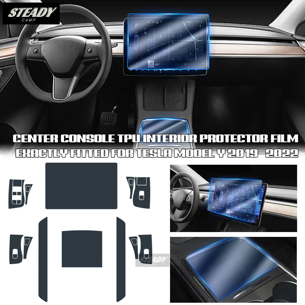 

For Tesla Model 3 Y 2019-2023 Car Interior Center Console Transparent TPU Protective Film Anti-Scratch Repair Cover Accessories