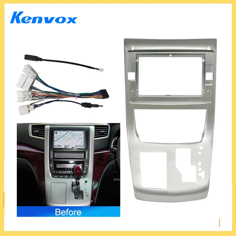 

10,1-дюймовая автомобильная рамка для радиоприемника для TOYOTA Alphard 20 серии Vellfire 2008, стерео Android MP5-плеер, 2Din, крышка панели головного устройства