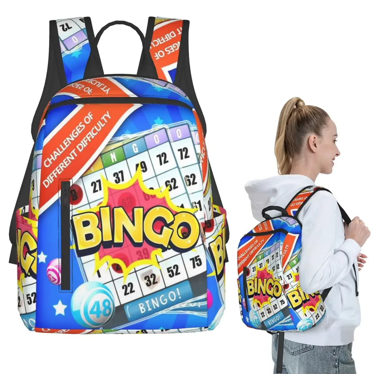 

Robe Bingo Game Backpack Student Boys Girls BookBag Children School Bag Laptop Shoulder Bags for Men Women