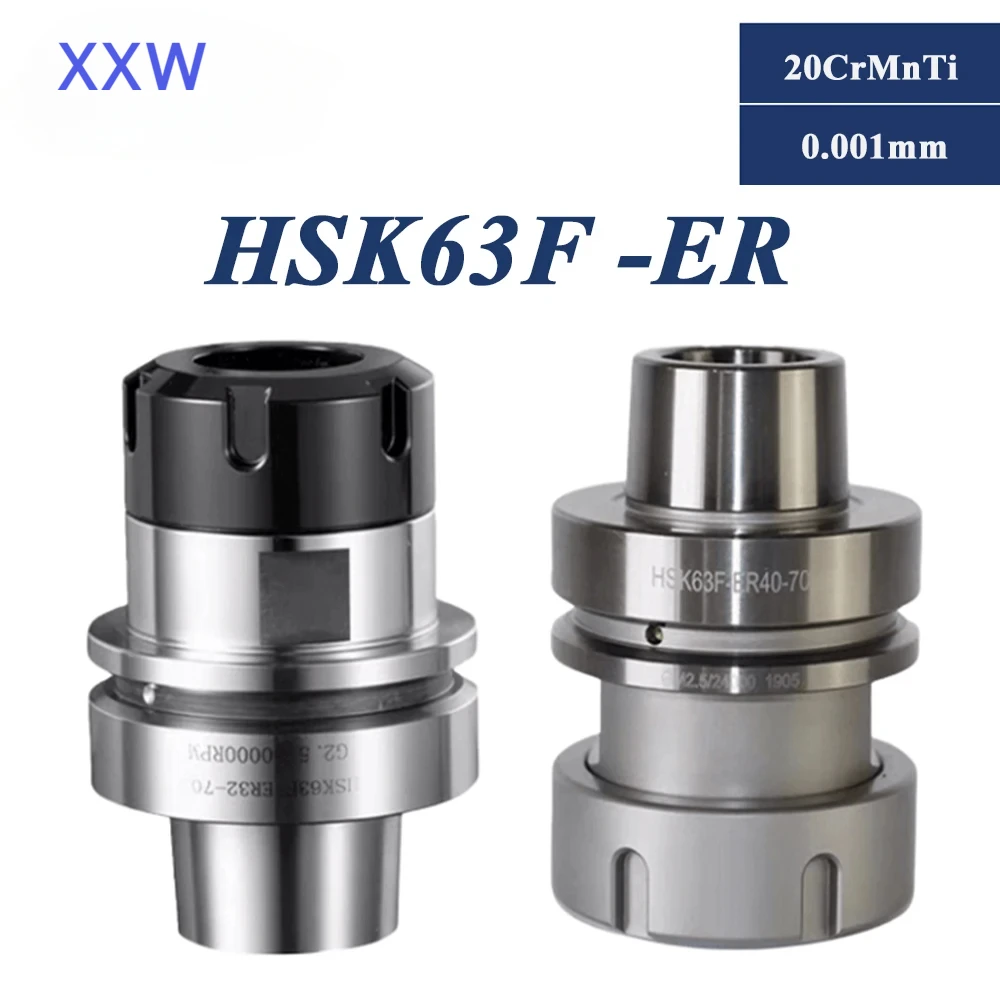 

XXW HSK63F Tool Holder HSK63-ER32-70L ER16 ER25 ER32 ER40 Tool Holder HSK63F Engraving Woodworking Machine HSK63F ER32