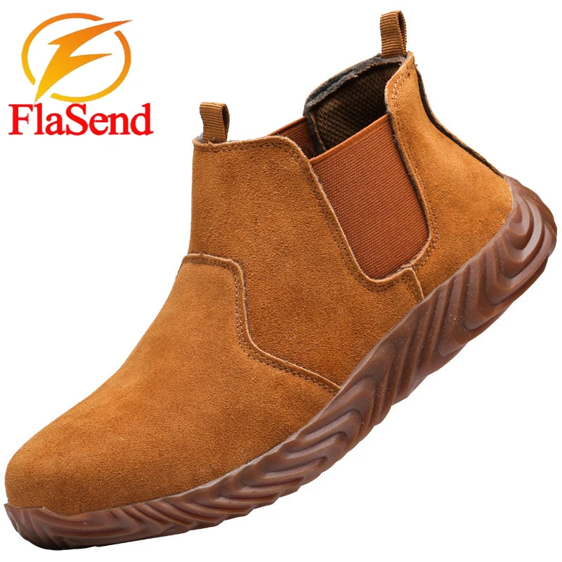 High-top Fashion Martin Boots Anti-smashing Puncture Anti-spark Splashing Soft Comfortable Safe Work Labor Protection Shoes