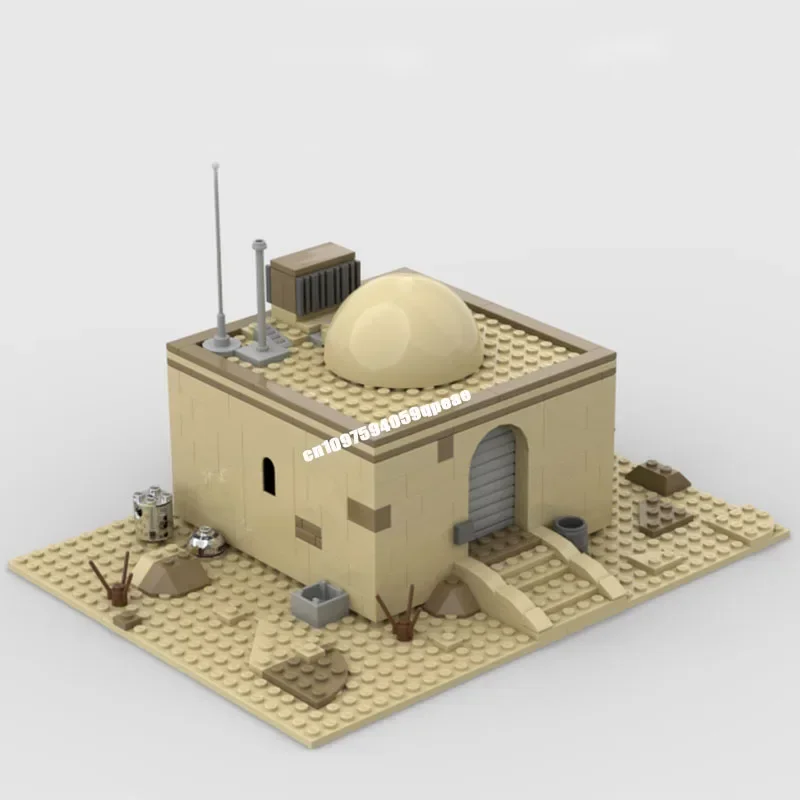 New 332Pcs Famous Space Wars Movie Moc Tatooined Small House Model Custom Puzzle Diy Creative Ideas Kids Toys Birthday Gift