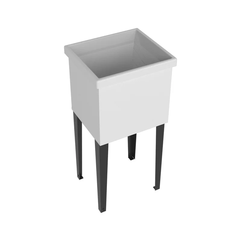 

Bari Freestanding Plastic Laundry Sink with Four Legs for Laundry Room Garage or Kitchen
