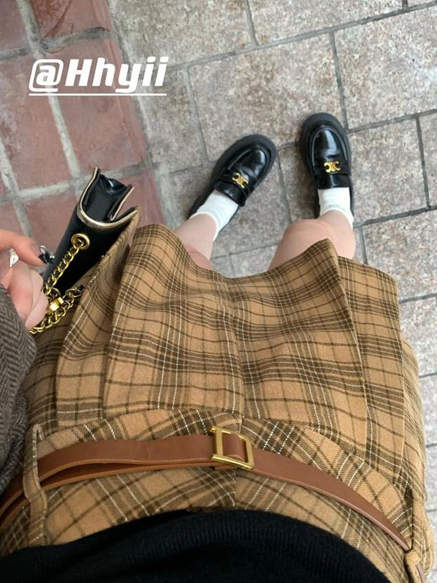 Hohe Taille A-Linie Rock frauen Frühling Herbst Koreanische College Sle Plaid Woolen Gingham Rock ort JK Röcke