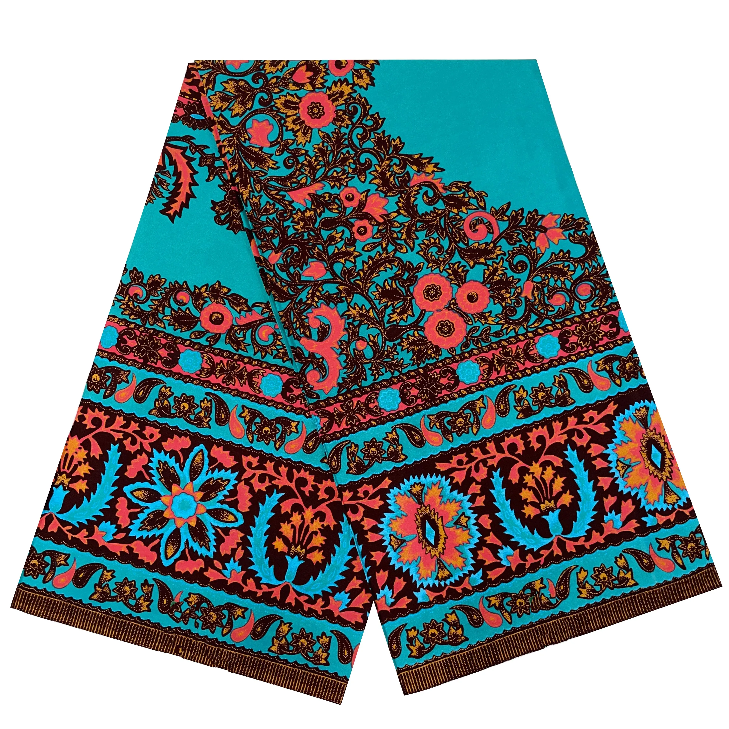 2024 African 100% Cotton Real Wax Fabric Ankara Fabric 6yard African Print Fabric Wedding Dress Tissue African Fabric Wholesale