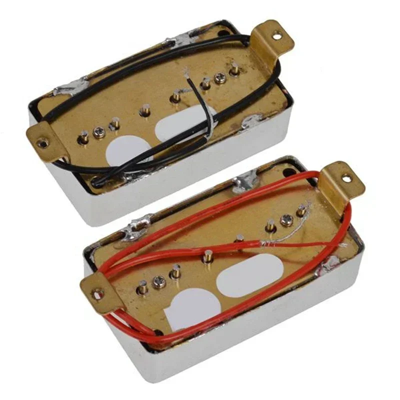 P90‑Style Single Coil Guitar Pickup Set  Chrome Metal Cover Humbucker‑Size Single Coil Pickups for Electric Guitar Upgrade