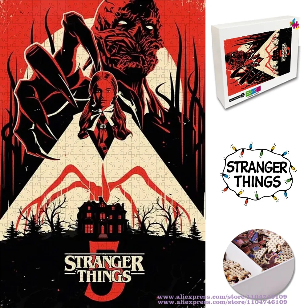 

Stranger Things Puzzle Jigsaw Horror Tv Show Characters Collections 108/200/300/500/1000/1500Pcs Intelligence Puzzle Unique Gift