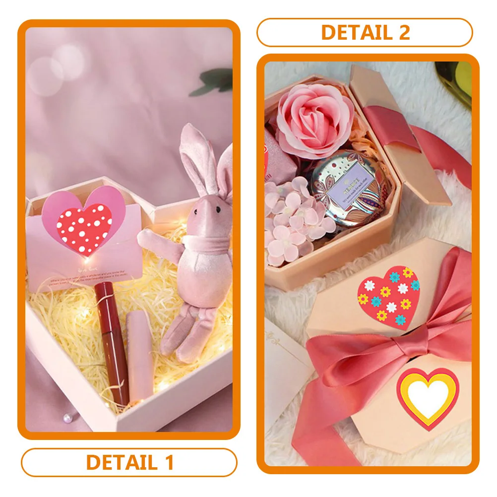 

3 Rolls Heart Shaped Valentines Day Stickers Gift Seal Labels Envelope Sealing Stickers for Scrapbooking Party DIY Craft