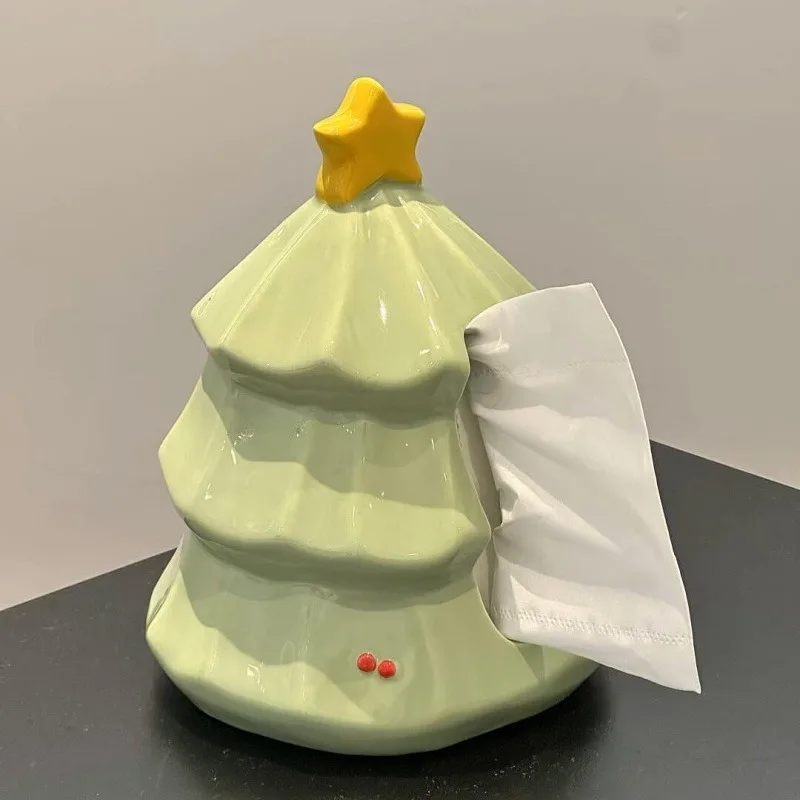 

Ceramic Tissue Box Christmas Tree Tissue Case Luxury Napkin Storage Holder Aesthetic Napkin Organizer Boxes Table Decorations