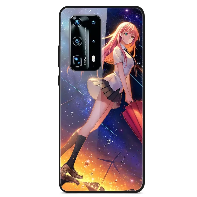Cover For Huawei P40 Pro / P40Lite Case Luxury Tempered Glass Fundas for Huawei P40 Lite P 40 Bumper P40Pro Fashion Cool Coque