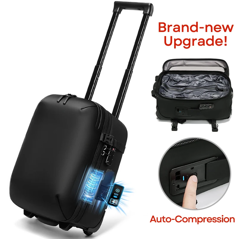 Travel Trolley Vacuum Compression Business Backpacks Pump woman Wheeled Backpack On Wheels Luggage Rolling Hiking outdoor Bag