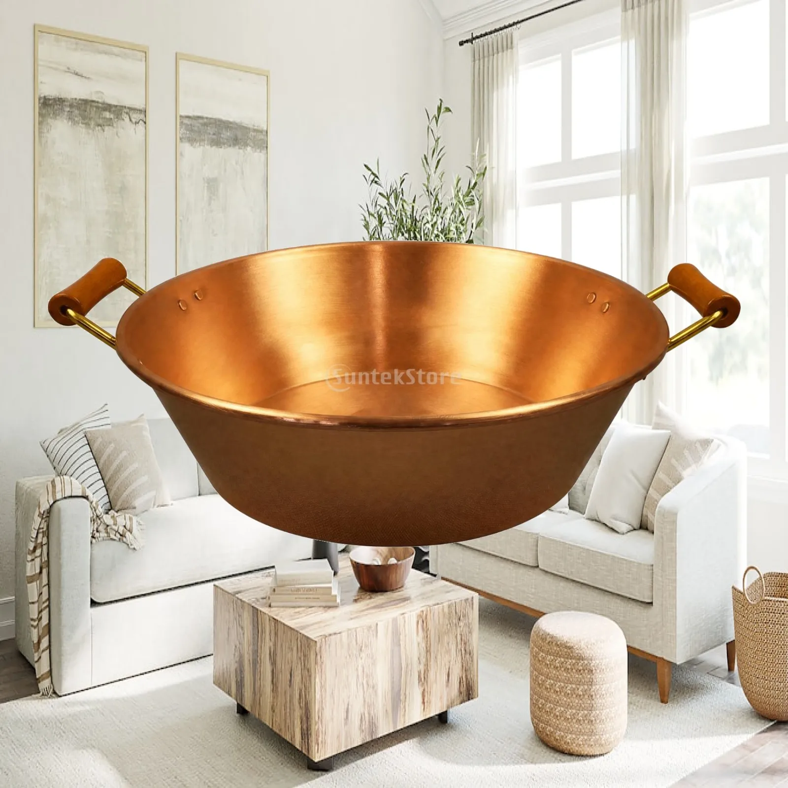 Large Copper Pot 6.1 to 10 Liter Capacity Clear Broth Style Cookware for Family Hot Pot Meals