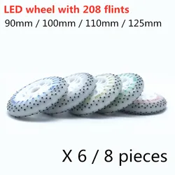 208 pedras de fogo led faísca patinação roda para patins de velocidade inline ruedas rua escuridão flash brilho 90a 90mm 100mm 110mm 125mm