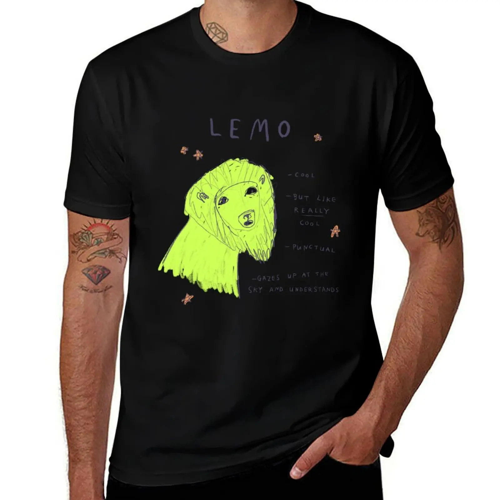 Lemo the Very Cool Lion - Horror Scoops Asstrology T-Shirt Lightweight Print T-Shirt