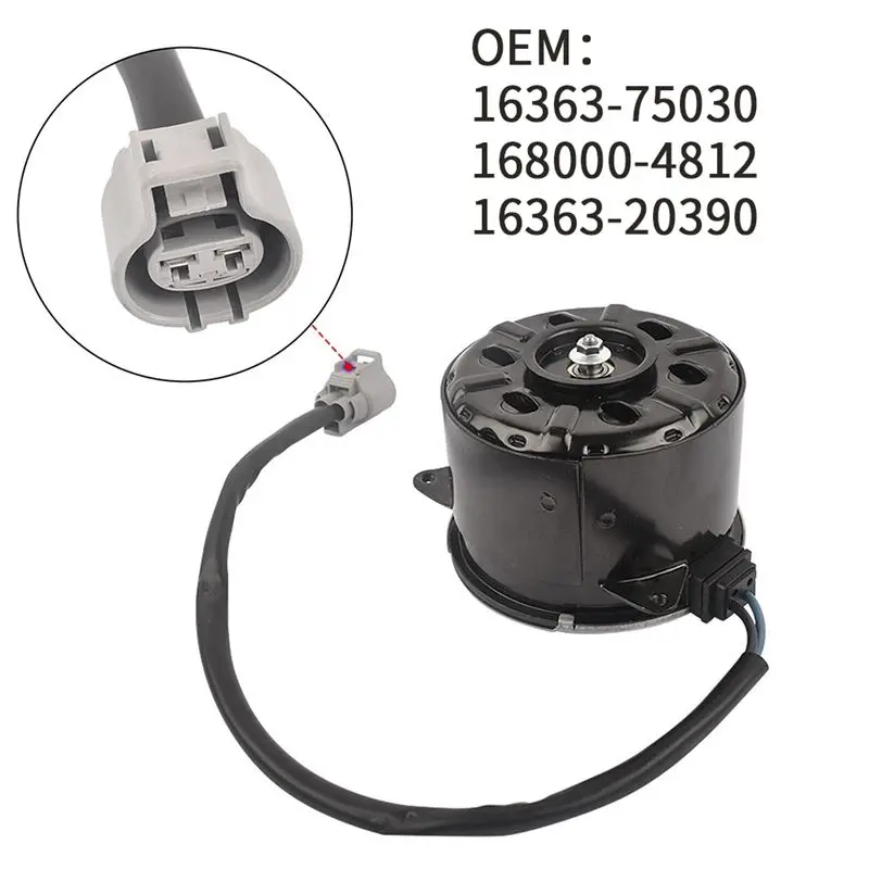 11-Radiator Cooling Fan Motor for Lexus RX350 RX450H Toyota Hiace Both 16363-75030 168000-4812 16363-20390