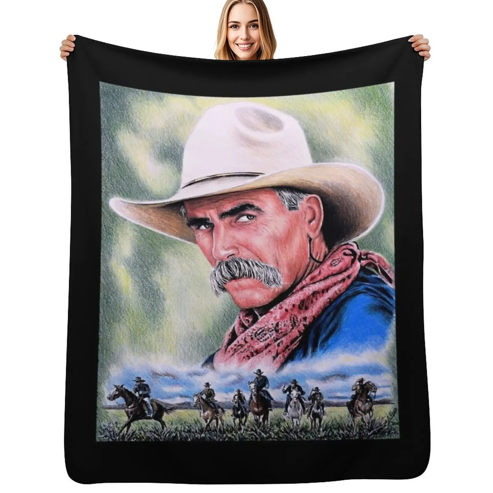 Sam Elliot Actor Received Many National Awards Golden Globe Academy Cowboy Music Throw Blanket Bed covers Single Blankets