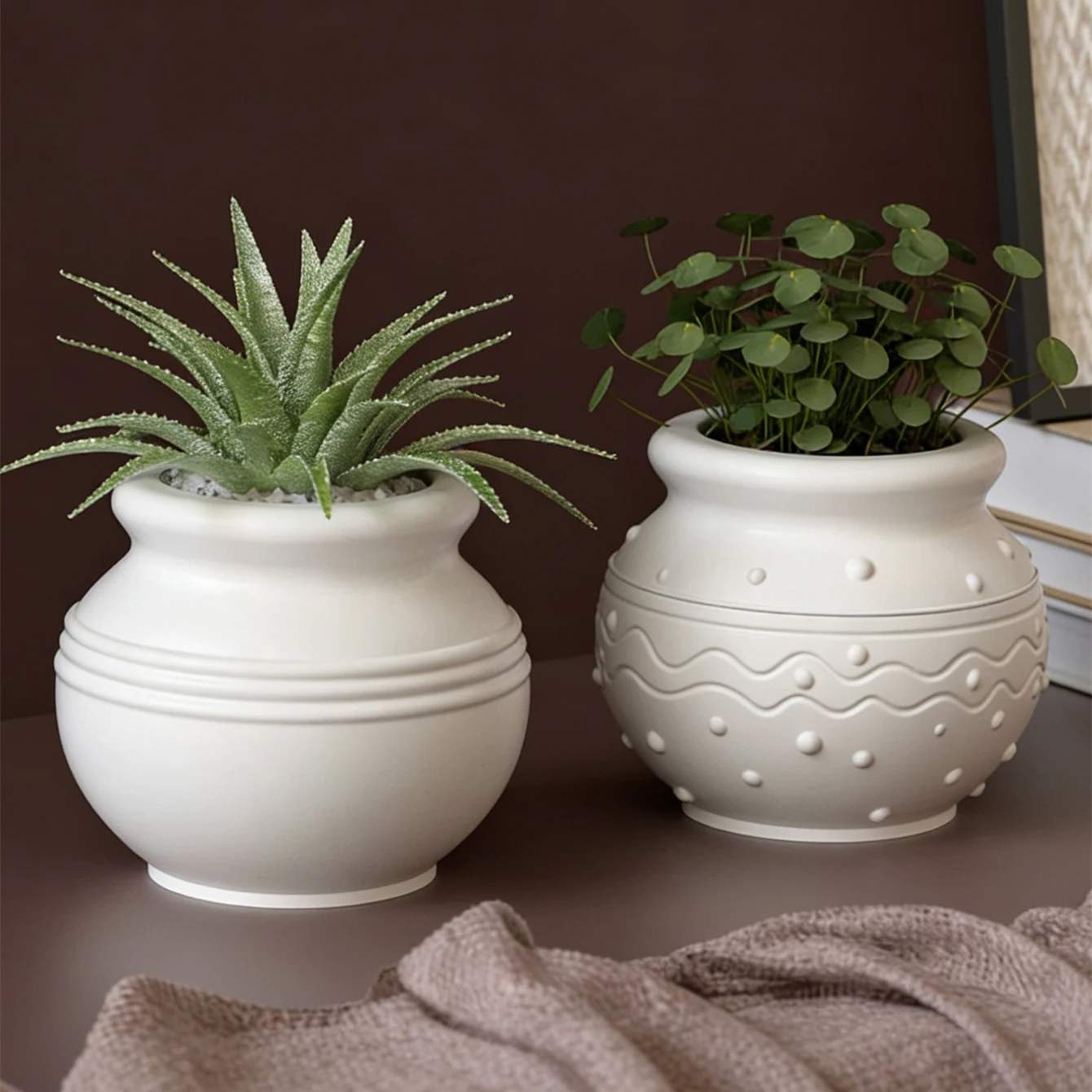 Moule en silicone rond gaufré à pois, pour pot suspendu à succulentes DIY, pot à bougie aromatique, moule de moulage pour plâtre, ciment et résine époxy