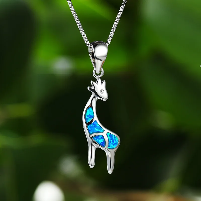 2026 New Blue Australian Treasure Giraffe Necklace for Women's High End Luxury Temperament Versatile High End Jewelry