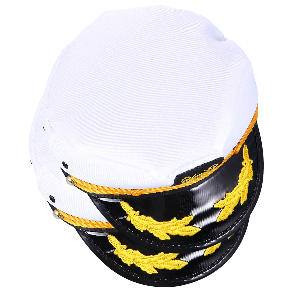 

2pcs Navy Cap Sailor Durable Polyester Cotton Lightweight Cosplay Party Masquerade Sun Hat Gifts Accessories Boat Captain Hat