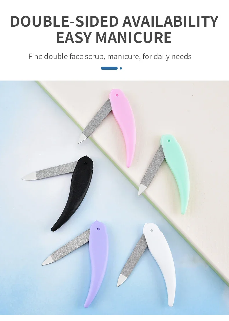 1/5 pezzi set lima per unghie pieghevole Little Fish lima per manicure lavata e lucida doppia faccia materiale plastico ABS satinato nail art