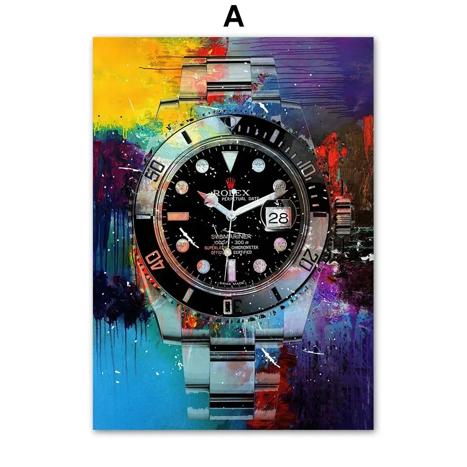 Crown Luxury Watch Modern Graffiti Art Canvas Painting Nordic Posters Prints Wall Home Decor Pictures For Living Room Decoration