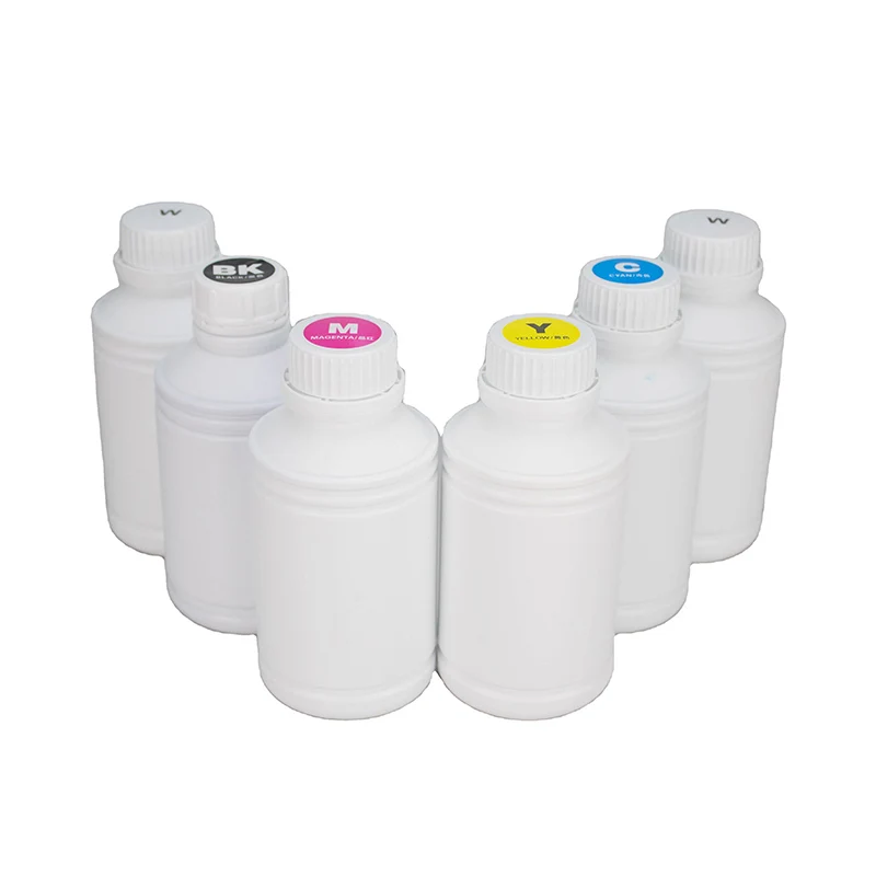 For CMYKW 4 + 2 color pigment polyester film ink for DTF printer DTF white ink for L1800 inkjet printer color ink