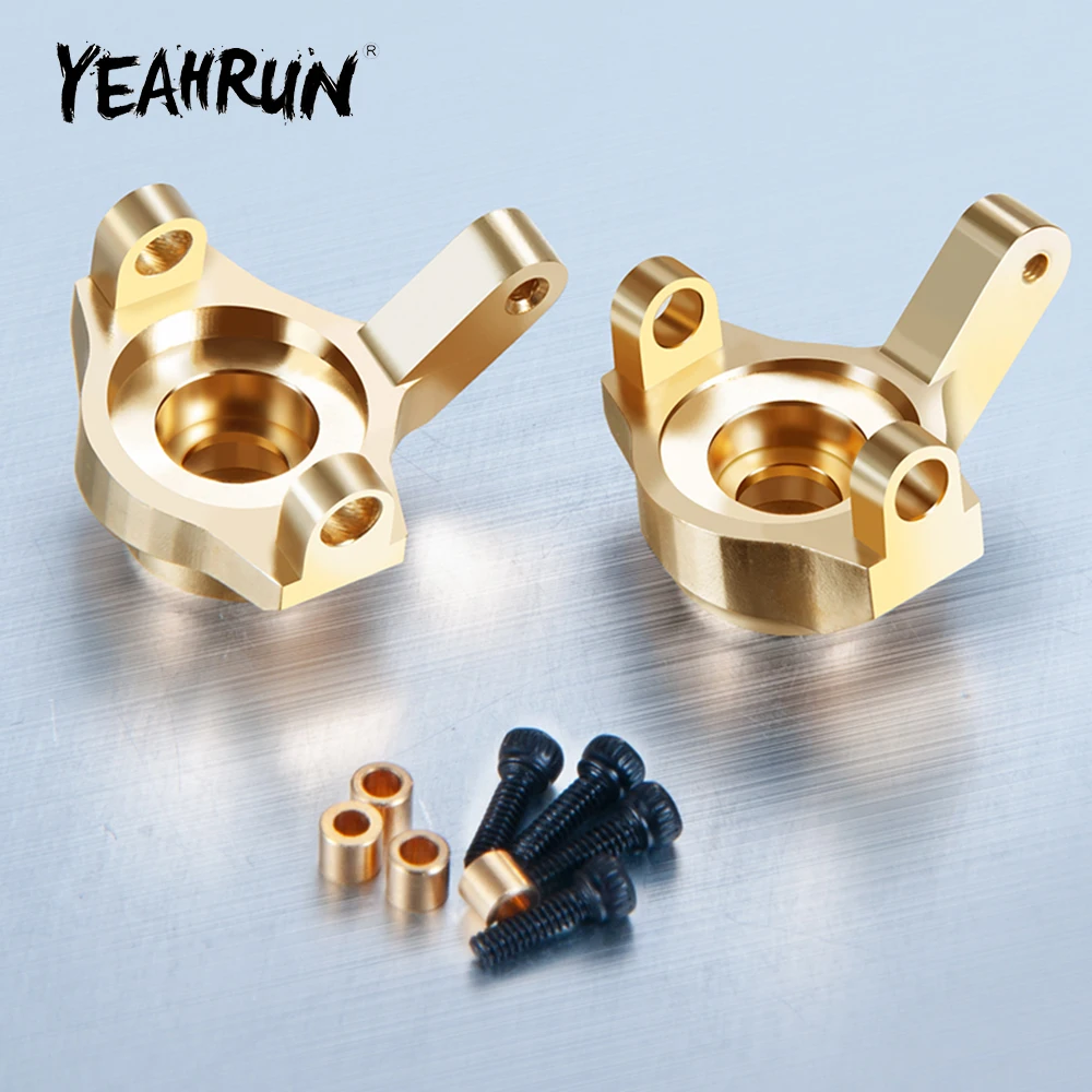 YEAHRUN Brass Steering Knuckles Weight for Axial SCX24 Deadbolt Chevrolet Wrangler Gladiator Bronco 1/24 RC Car Upgrade Parts
