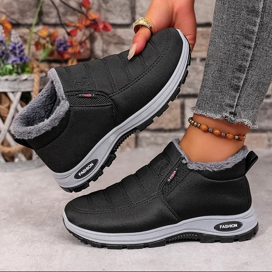 Ladies Thermal Warm Winter Boots With Thick Fleece Lining, Ultra Soft Cozy Inner Anti Slip Outdoor Shoes