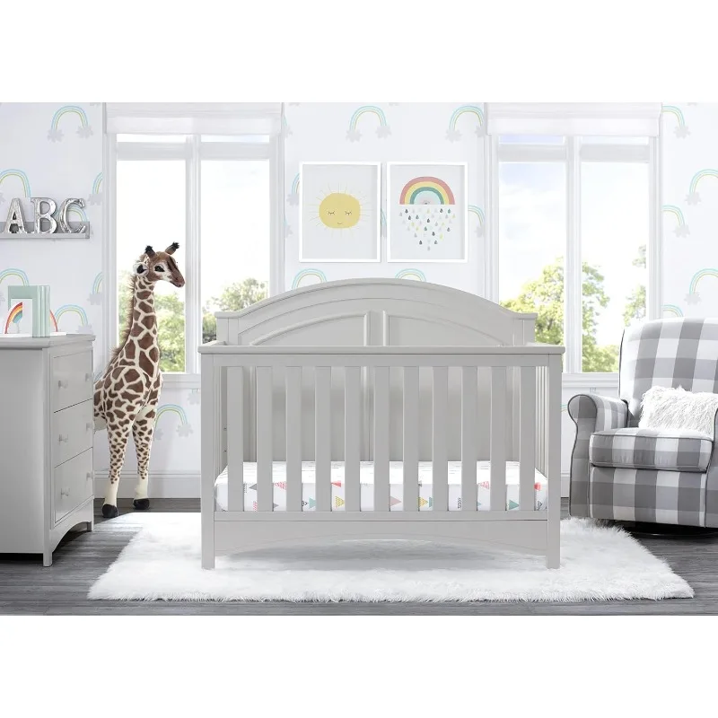 Children 6-in-1 Convertible Crib - Greenguard Gold Certified, Moonstruck Grey