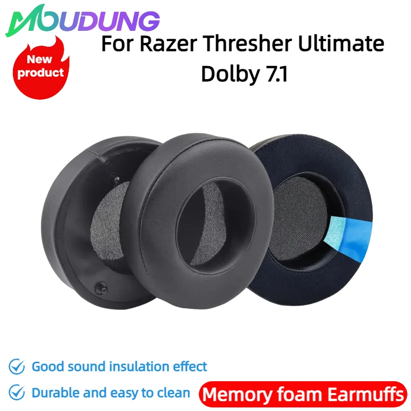 

MOUDUNG for Razer Thresher Ultimate Dolby 7.1Gaming Headphones Replacement Protein skin EarPads Cushions with High-Density Foam