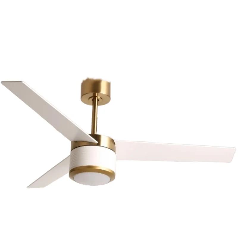 52-Inch White 3-Blade ABS Ceiling Fan with Light Remote Control US Plug Type for Hotels Electric Source